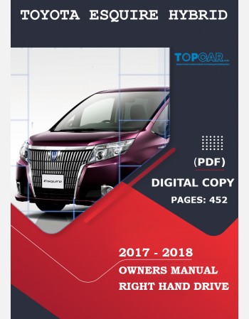 toyota esquire 2017-2018 owners manual in english